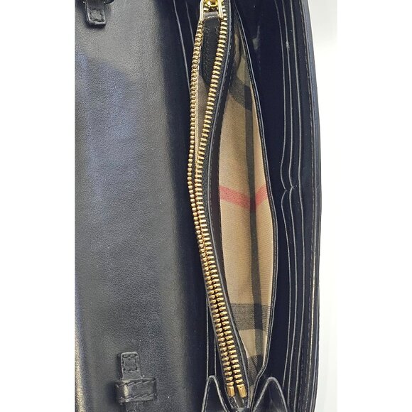 Burberry  Women's Black Soft Grain Leather  Wallet Size  Medium 2728 - Picture 9 of 13